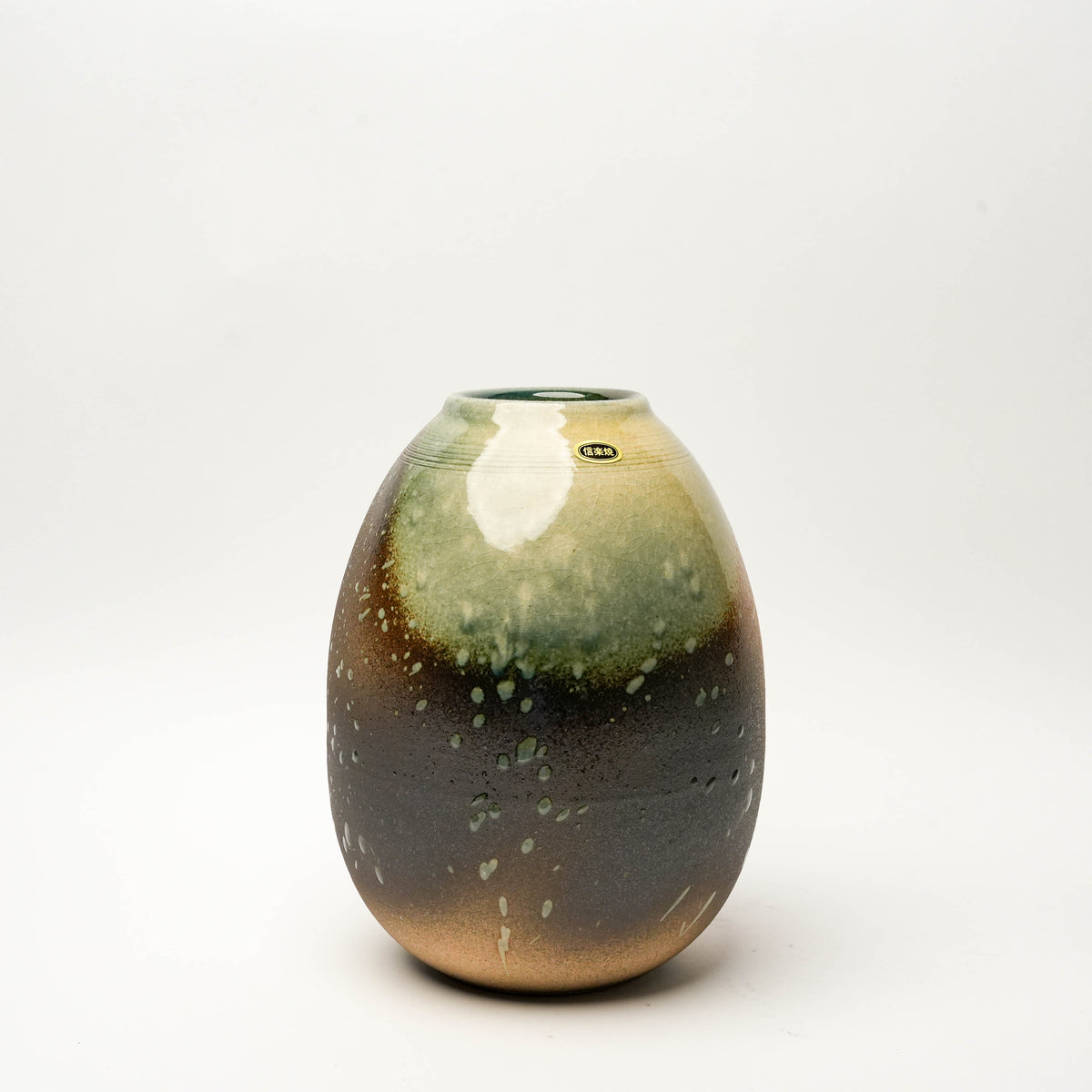 Shigaraki Ware Moss Green & Earth Glaze Vase