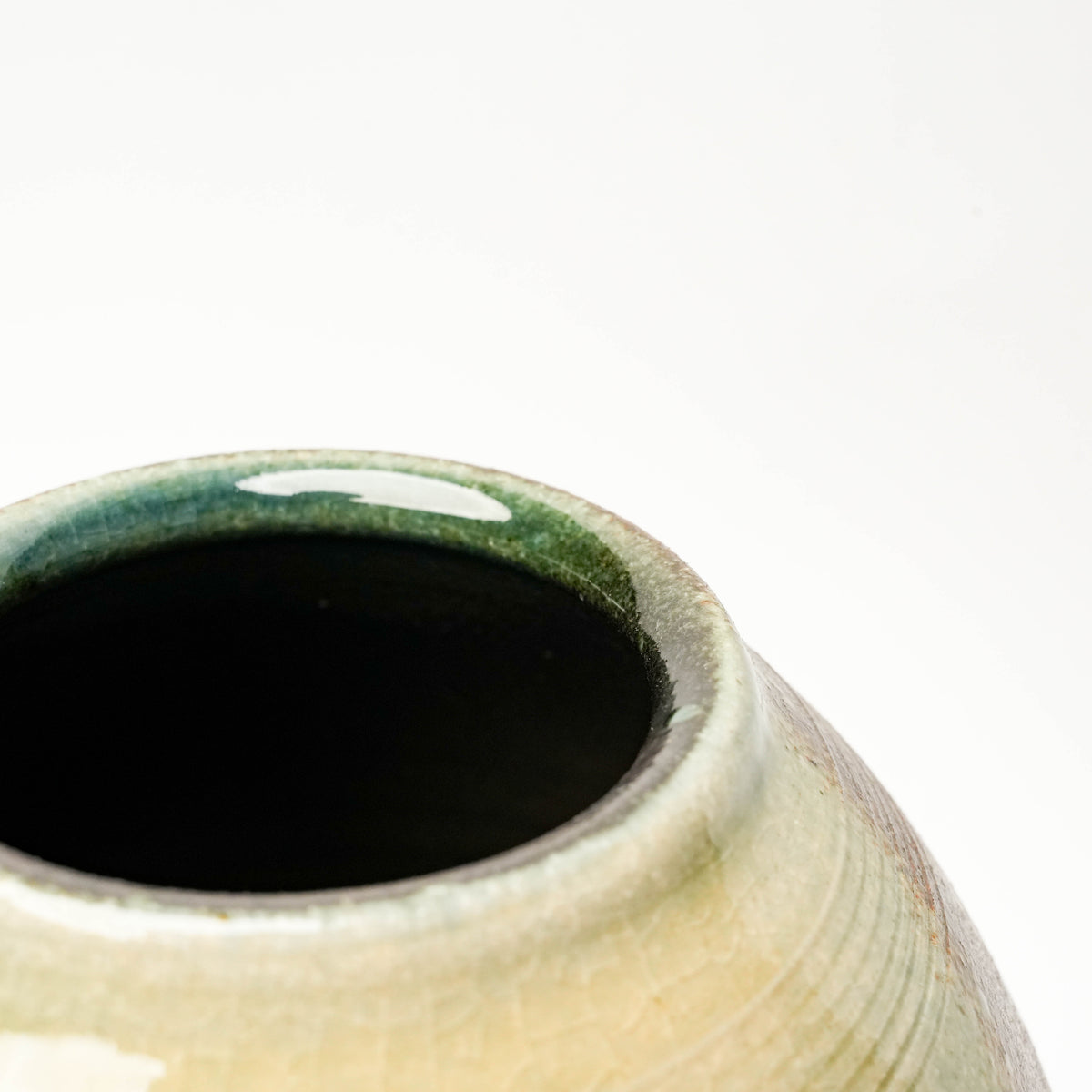 Shigaraki Ware Moss Green & Earth Glaze Vase