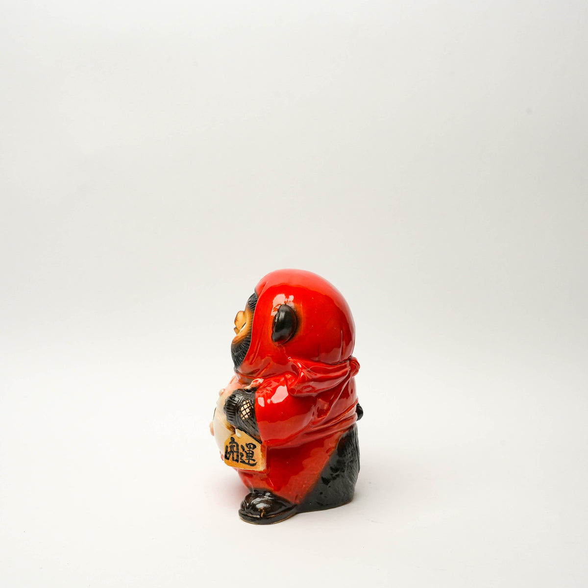 Shigaraki Ware Red Ninja Lucky Tanuki Raccoon Dog Ornament